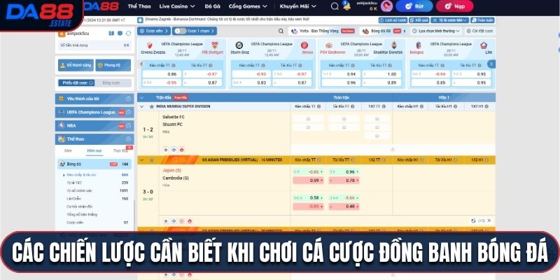 Các chiến lược cần biết khi chơi cá cược đồng banh bóng đá