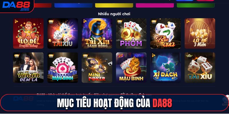 Mục tiêu hoạt động của da88 